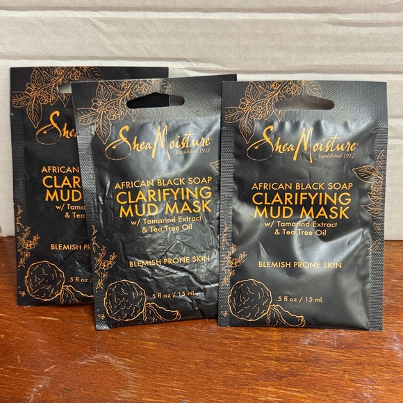 Shea Moisture Other - 3 - SheaMoisture African Black Soap Clarifying Mud Mask 0.5oz